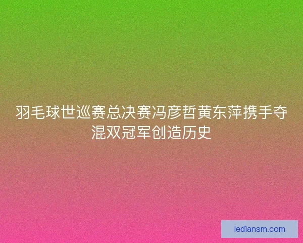 羽毛球世巡赛总决赛冯彦哲黄东萍携手夺混双冠军创造历史
